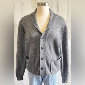 Vintage Shawl Collar Cardigan‎ grandpa Sweater Speckled Knit Cozy Layering
